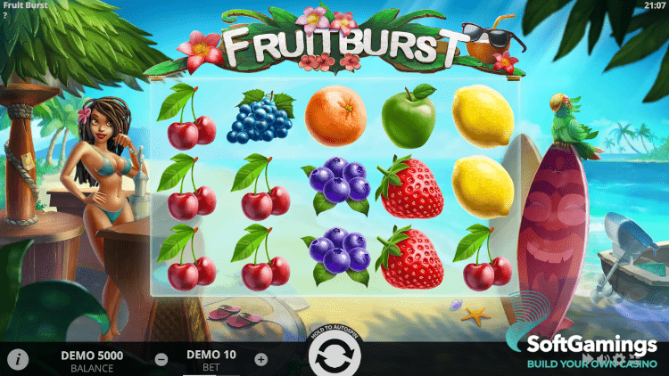 Fruit Burst, Evoplay, caça-níqueis, bônus, frutas.